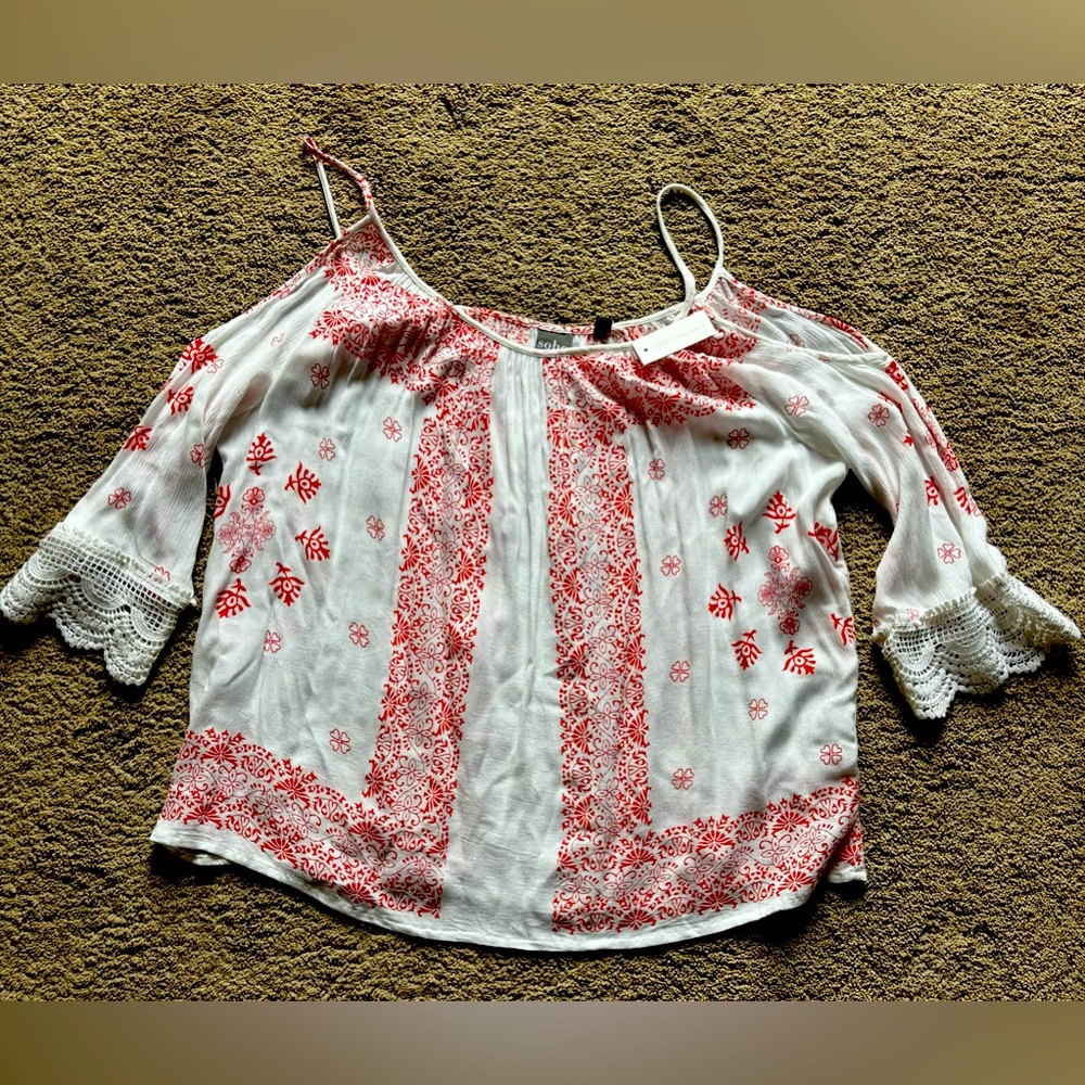 Soho Jeans Open Shoulder Top